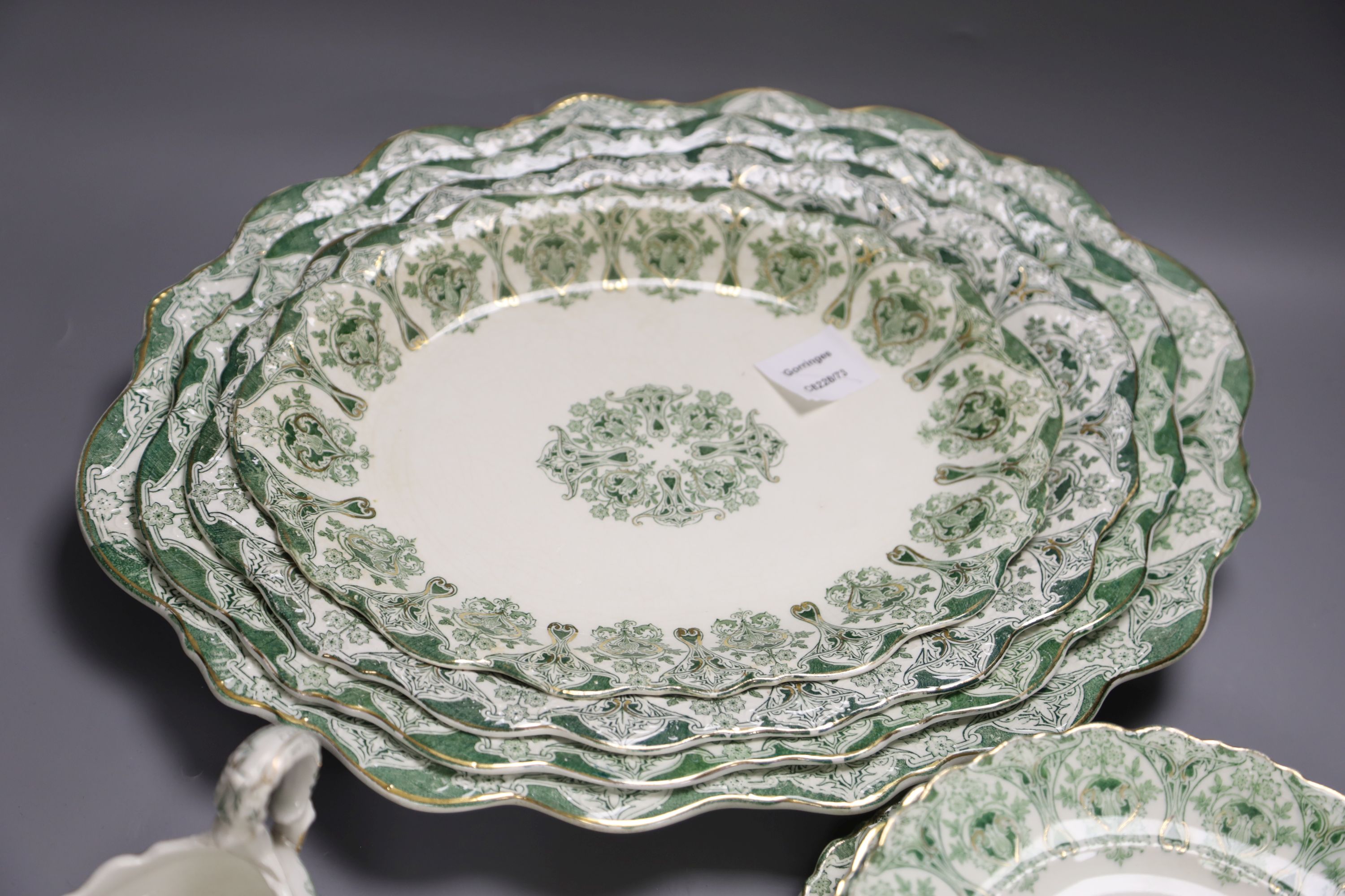 An Edwardian Meakin pottery part dinner service